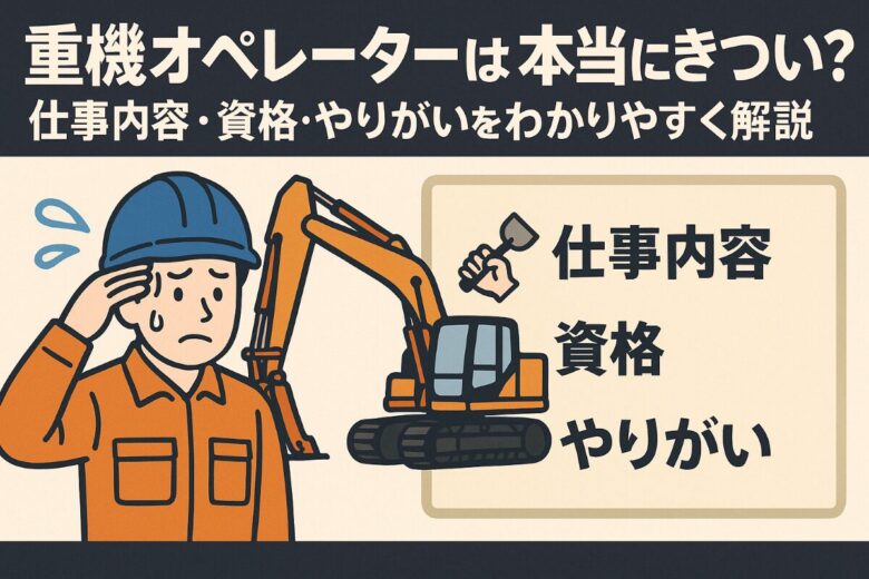重機オペレーター やめとけ
